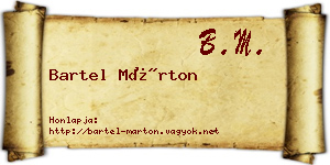 Bartel Márton névjegykártya