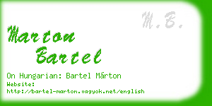 marton bartel business card